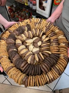 Natalie's homemade desert tray with cookies and chocolate.